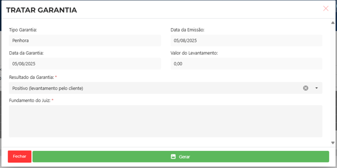 garantia penhora positiva